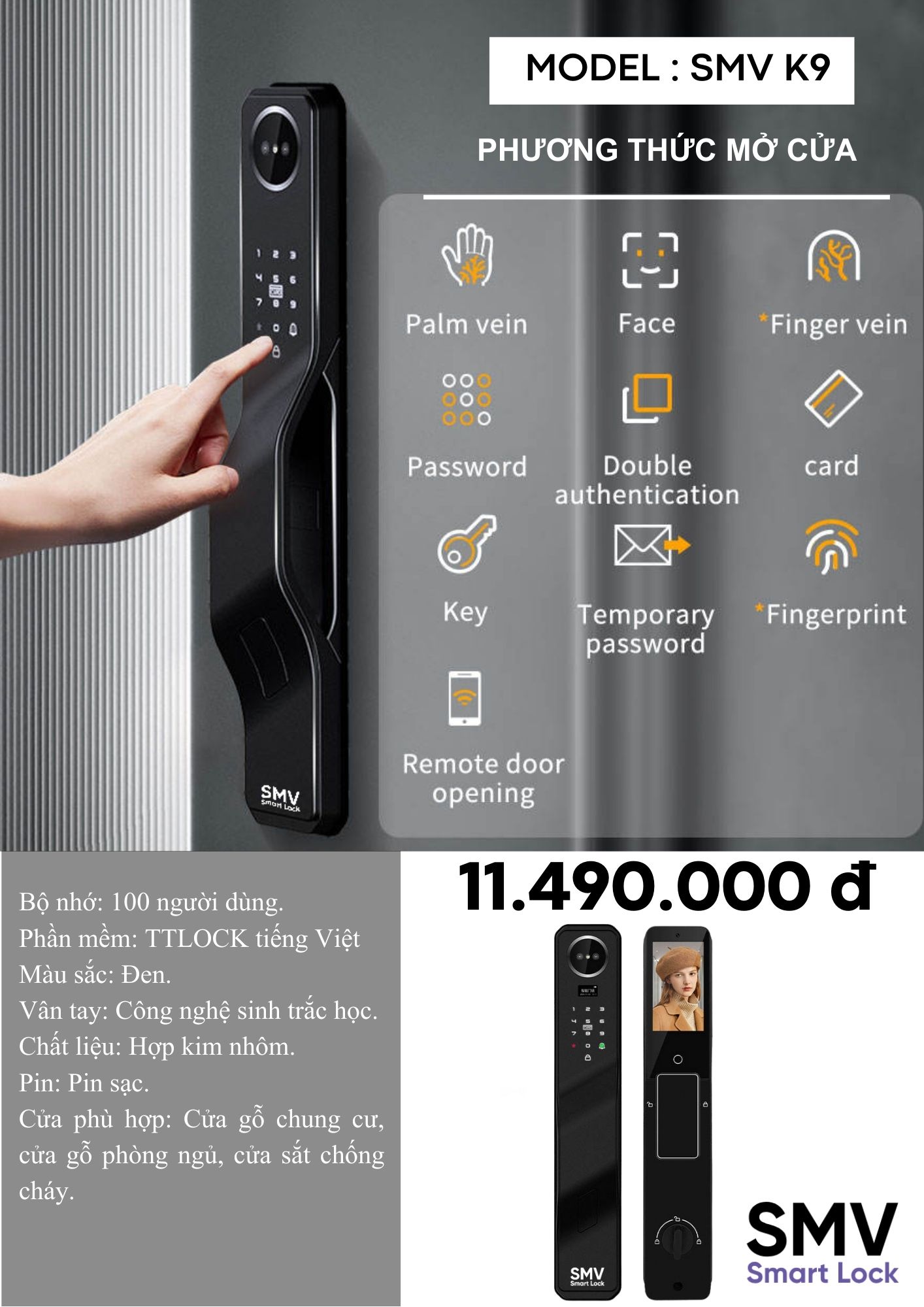 Khóa thông minh SMV K9